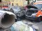Verkehrsunfall PKW rammt Litfaßsäule und Rettungswagen; S-Feuerbach, Siemensstraße